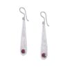 .925 silver earring reticulated stone drop textures to garnet