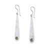 earring .925 silver reticulated textures drop stone c peridot