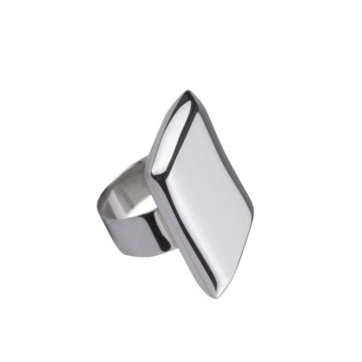 Silver .025 rhomboid mirror ring