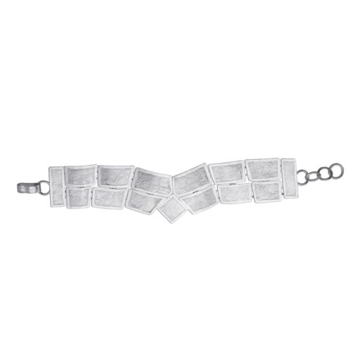 925 silver bracelet reticulated triangle textures