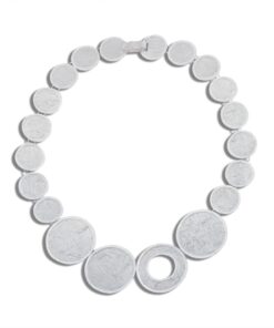 925 silver necklace reticulated textures simple circles