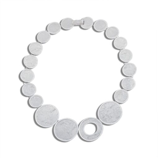 925 silver necklace reticulated textures simple circles